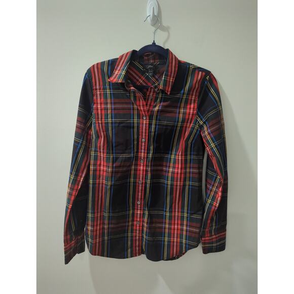 J Crew Red Plaid Tartan Button Down Shirt - Picture 2 of 4